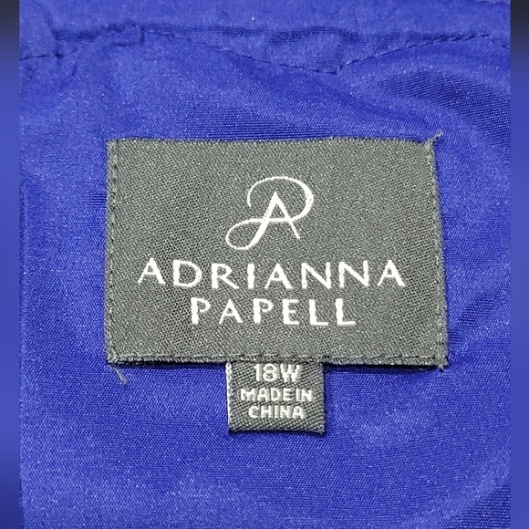 18W ADRIANNA PAPELL Lace Lined Evening Cocktail Midi Dress - Picture 6 of 6